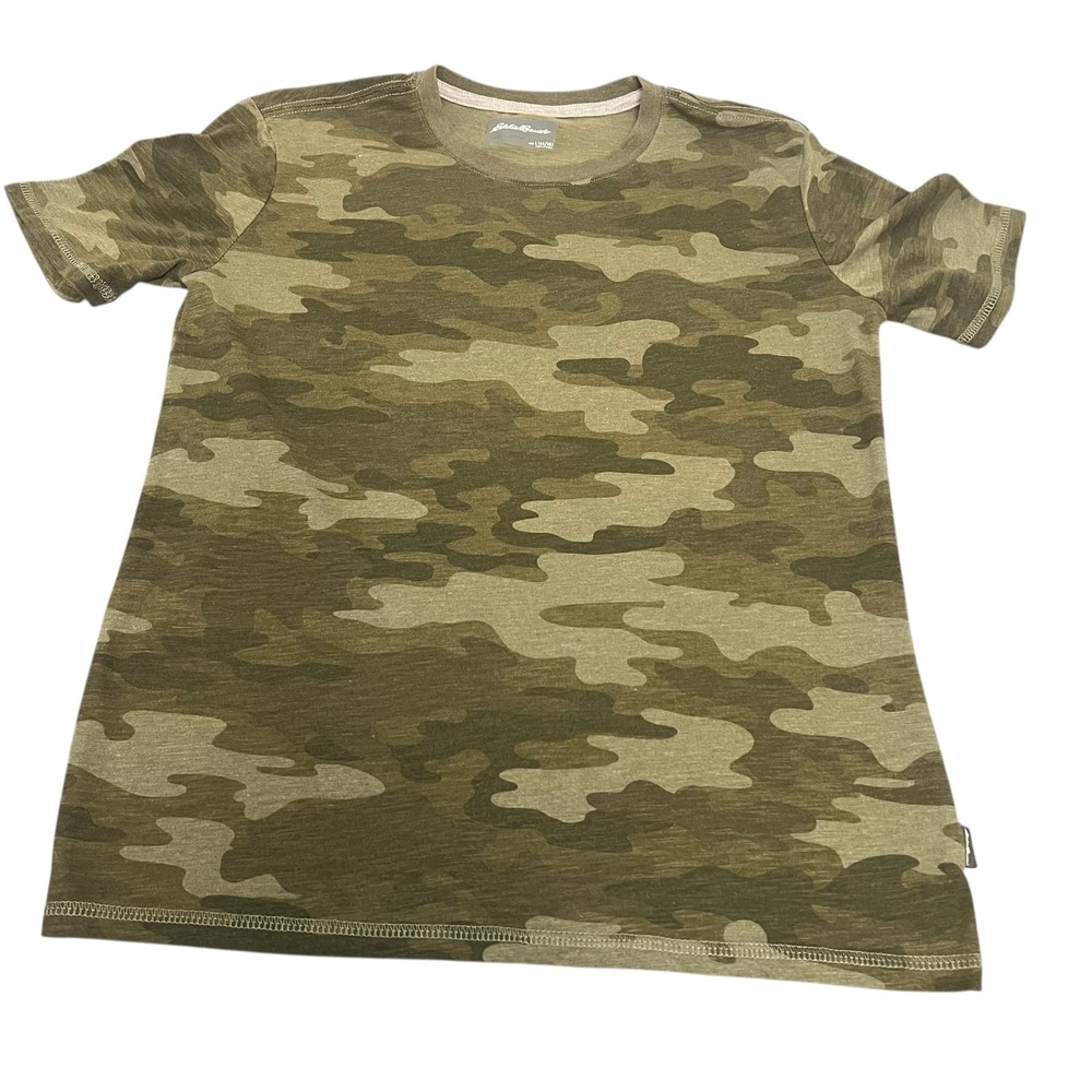Eddie Bauer Boys Camo Shirt Size Large‎ 14 16 Green Short Sleeve NWOT